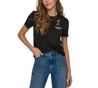 ONLY Women's Onlpolli Life Reg S/S Pocket Top Box JRS T-Shirt, Black, S