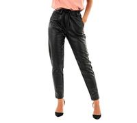 ONLY Women's Onlpoptrash Easy Coated Pant Pnt Noos Trouser, Black, X-Small 32 UK