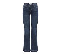 ONLY Women's Onlpower Mid Flared Pushup DNM Gen332 Onlpower Mid Flared Pushup DNM Gen332, Dark Denim Blue, L / 32L