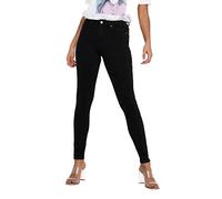 ONLY Women's Onlpower Mid Push Up Bb Rea3659 Skinny Jeans, Black (Black Black), XS 30L UK