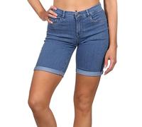 ONLY Women's Onlrain Life Mid Long DNM Shorts Noos, Light Blue (Light Blue Denim), M