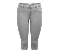 ONLY Women's Onlrain Life Reg Sk Knickers DNM Noos Shorts with Elastic Waistband and Back Pockets, Light Grey Denim, 3XL