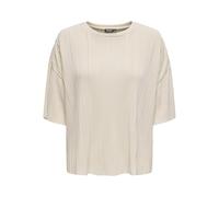 ONLY Women's Onlravenna S/S Plisse Noos JRS Feminine top with O-Neck and Short Sleeves, Regular fit, Bone White, L