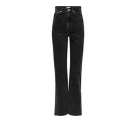 ONLY Women's Onlriley Ex Hw Straight DNM Dot258 Noos Jeans, Washed Black, 28W x 30L