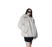 ONLY Women's Onlrubina Faux Fur Jacket OTW, Gray, L