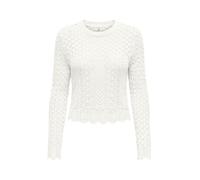 ONLY Women's Onlsaga Life Ls O-Neck Cc KNT Pullover Sweater, Cloud Dancer, M