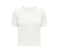 ONLY Women's Onlsaga Life Ss O-Neck Cc KNT Pullover Sweater, Cloud Dancer, M