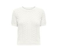 ONLY Women's Onlsaga Life Ss O-Neck Cc KNT Pullover Sweater, Cloud Dancer, S