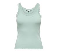 ONLY Women's Onlsara Sharai Lace Tank Top JRS Noos Basic Sleeveless Tank Top with Scoop Neck and Lace Detail, Jadeite, S