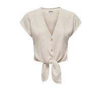 ONLY Women's Onlsiesta S/S Knot Linen Bl Shirt PNT T, Moonbeam, XL