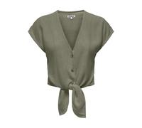ONLY Women's Onlsiesta SS Knot Lin Bl Shirt PNT Noos, Deep Lichen Green, XS