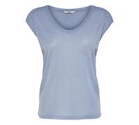 ONLY Womens Onlsilvery S/S V Neck Lurex Top JRS Noos T-Shirt, Blue (Halogen Blue), L UK