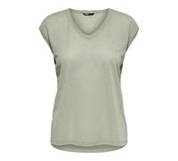 ONLY Women's Onlsilvery S/S V Neck Lurex Top JRS Noos T-Shirt, Desert Sage, L