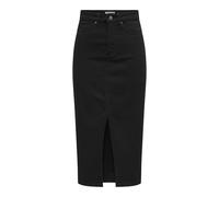 ONLY Women's Onlsiri Front Slit Skirt DNM Gua Noos, Black Denim, M