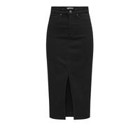 ONLY Women's Onlsiri Front Slit Skirt DNM Gua Noos Denim, Black, XS