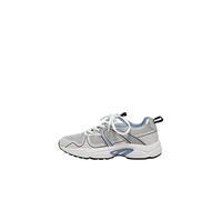 ONLY Women's ONLSOKO-1 PU Runner Sneaker, White/Detail:Grey & Blue, 10 UK