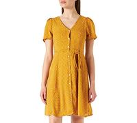 ONLY Women's Onlsonja Life S/S Dress Noos Wvn Dress, Chai Tea /AOP:dot W Macadamia, 6