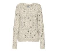 ONLY Women's ONLSTELLA LS O-Neck KNT Pullover Sweater, Birch/Detail:Blue/Gold Glitter, L