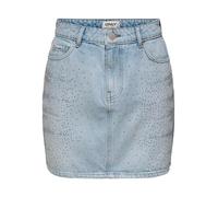 ONLY Women's Onlstella Rhinestone Short Skirt DNM Azg, Light Blue (Light Blue Denim), L
