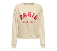 ONLY Women's Onlsweat Life L/S Crew O.Size State Noos Sweatshirt with Print, Birch, L