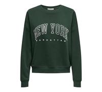 ONLY Women's Onlsweat Life L/S Crew O.Size State Noos Sweatshirt with Print, Pine Grove, XS
