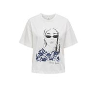 ONLY Women's Onltenna S/S Girl Top Box JRS, Cloud Dancer, S
