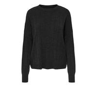 ONLY Women's ONLTESS LS O-Neck KNT Pullover Sweater, Dark Grey Melange, M