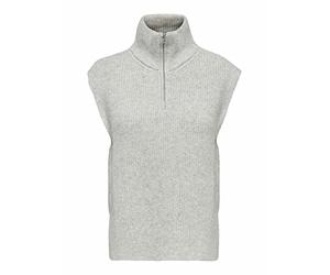 Only Women's ONLTIA Life Highneck Vest KNT NOOS Pullover Sweater, Light Grey Melange, L