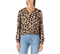 ONLY Women's Onltiana L/S Smock Top WVN Noos Blouse, Cloud Dancer/AOP:vima Leo, S