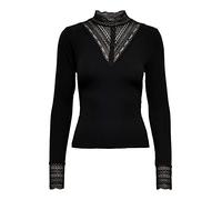 Only Black Tilde Long Sleeve High Neck Lace Top