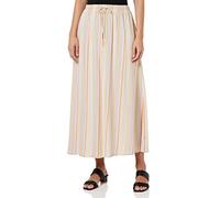 ONLY Women's ONLTINE MIDI Skirt WVN, Whitecap Gray/Stripes:Purple Rose + Orange Peel + Irish C, L