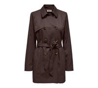 ONLY Women's Onlvalerie Trenchcoat OTW Noos Double Breasted Trench Coat, Chocolate Martini, S