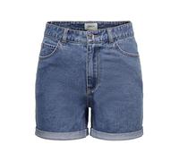 ONLY Women's Onlvega Life Hw Mom Noos Denim Shorts - Blue - XL