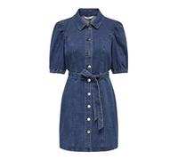 ONLY Women's Onlvibbe Ss Belt DNM Dress MBD Noos, Medium Blue (Medium Blue Denim), XS