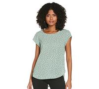 ONLY Women's Onlvic Aop Top Noos Wvn T Shirt, Chinois Green/Aop:big Karo Dot, 14 UK