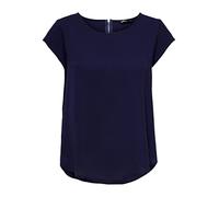 ONLY Women's Onlvic S/S Solid Top Noos Ptm T Shirt, Evening Blue, 8 UK