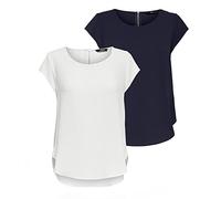 ONLY Women's Onlvic S/S Solid Top Noos WVN T-Shirt, Pink/Red (1 x Pale Mauve/1 x Merlott), 36 (EU) / 8 (UK)
