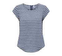 ONLY Women's Onlvic S/S Top Noos Ptm T-Shirt, Dark Denim/AOP: Small Ikat, 8 UK