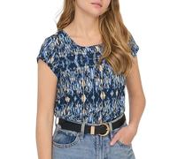 ONLY Women's Onlvic S/S Top Noos Ptm T-Shirt, Forever Blue/AOP: Ethnic Rebel, 8