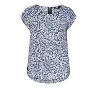 ONLY Women's Onlvic Ss Aop Top Noos Ptm Shirt, Vintage Indigo/Aop: Ranch Flower, 8