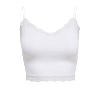 ONLY Women's Onlvicky Lace Seamless Cropped Top Noos Vest , Bright White,L-XL