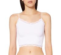 ONLY Women's Onlvicky Lace Seamless Cropped Top Noos Vest , Bright White,M-L