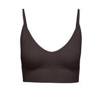 ONLY Women's Onlvicky Rib Seamless Vneck Top Noos Acc Basic Vest Top with Thin Straps and Elastic Waistband (Pack of 1), Black Coffee, S-M