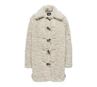 ONLY Women's Onlviki Faux Fur Duffle Coat OTW, Gray, L