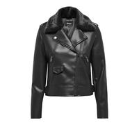ONLY Women's Onlvilhelma Faux Leather Biker OTW Jacket, Black, M