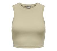 ONLY Women's Onlvilma S/L Cropped JRS Noos Basic Slim fit Sleeveless Tank top for Effortless Style, Humus, L