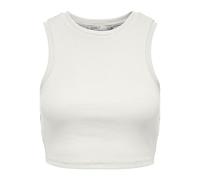 ONLY Women's Onlvilma S/L Cropped Tank Top JRS Noos T-Shirt, Cloud Dancer, L