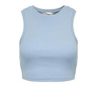 ONLY Women's Onlvilma S/L Cropped Tank Top JRS Noos, Blue, XL