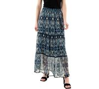 ONLY Women's Onlviva Life Maxi Skirt Ptm, Forever Blue/AOP: Ethnic Rebel, L