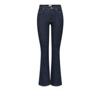 ONLY Women's ONLWAUW Life HW Flared Rinse DNM Bell Bottoms, Dark Blue Denim, L/32